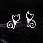 Cat stainless steel stud earring