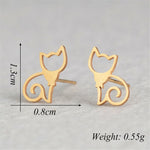 Cat stainless steel stud earring