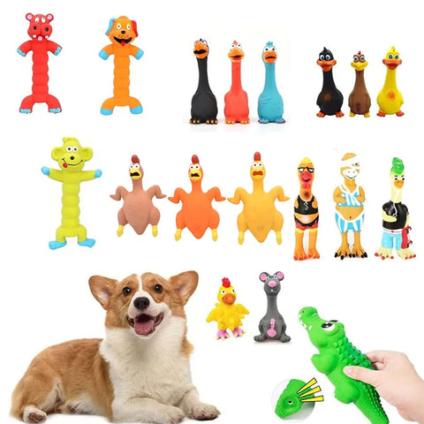 Squeaky Dog Bite Resistant Rubber Toys