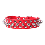 Adjustable Leather Spiked Dog Cat Collar