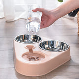 Dog Cat Food with Water Bowl