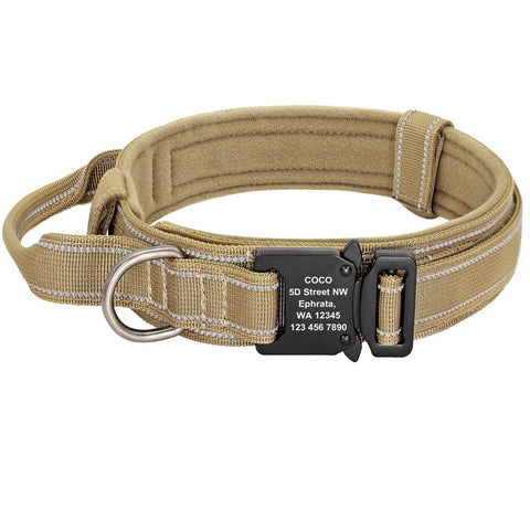 Personalized Military Tactical Dog Collar With Handle