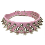 Adjustable Leather Spiked Dog Cat Collar