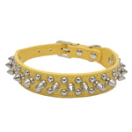 Adjustable Leather Spiked Dog Cat Collar