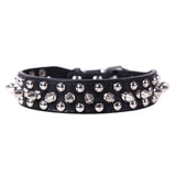 Adjustable Leather Spiked Dog Cat Collar