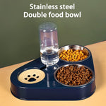 Dog Cat Food with Water Bowl