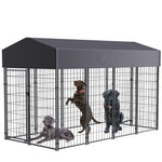 Large Dog Welded Wire Kennel  with Metal and Outdoor Roof
